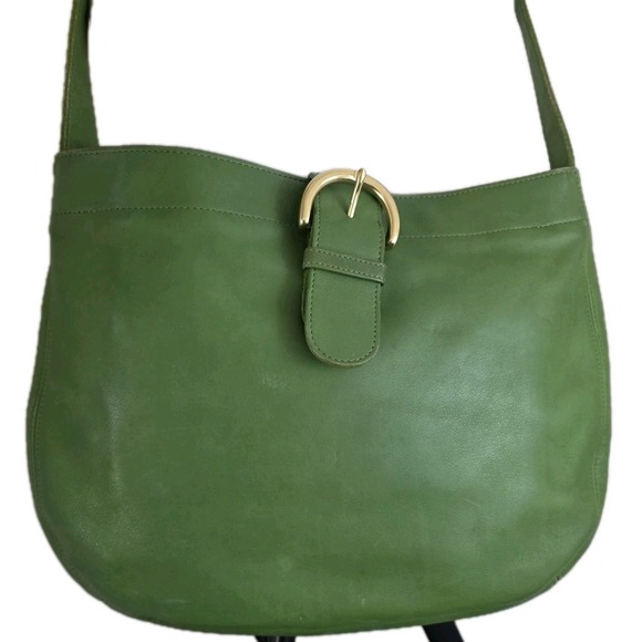 RARE Leaf Green Vintage Coach Eldridge Hobo Shoulder Bag Purse in Leather 4166 - Picture 2 of 16